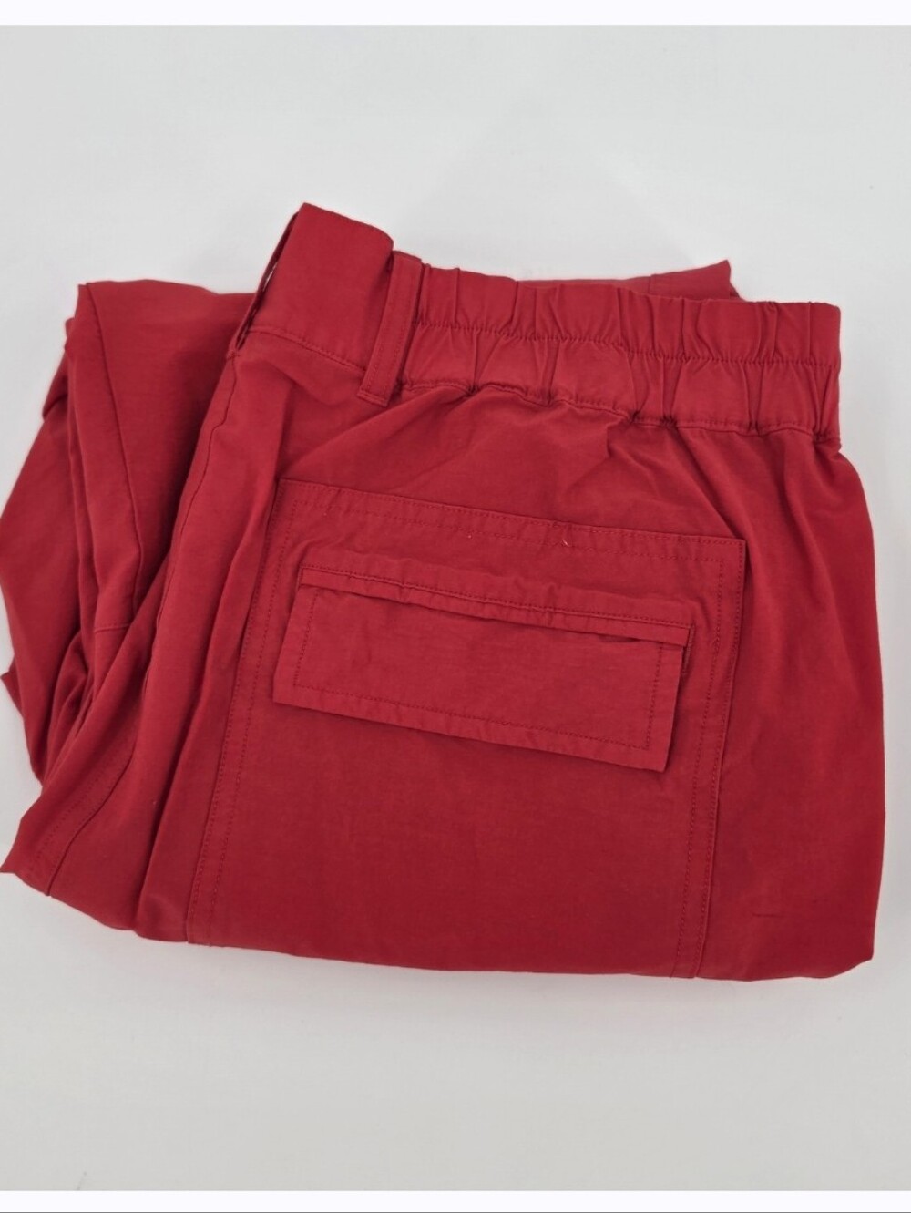 Cabi Quantum Cargo Jogger Pants Large Red Pockets Pull On